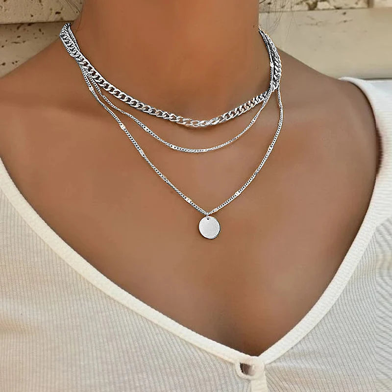 Vintage Necklace on Neck Gold Color Chain Women's Jewelry Layered Accessories for Girls Aesthetic Gifts Fashion Pendant 2025 