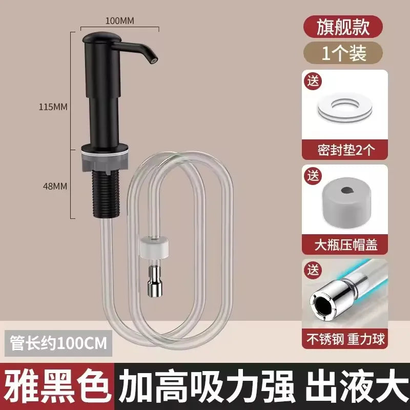 Soap Dispenser for Kitchen Sink, Kichen Sink Soap Dispenser,Extension Tube kit, Under Sink Soap Dispenser Pump, No Need More 