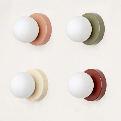 Creative Macaron LED Wall Lamp 10/12cm Mini Glass Sconce for Balcony Lamp Bedside Bedroom Corridor Porch Decor Lighting Fixtu