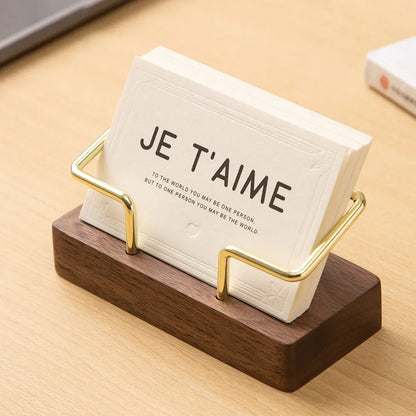 Business Card Holder Organizer Office Desk Display Stand Memo Counter Accessories Tabletop Shelf Home Wooden Card Holder Stor