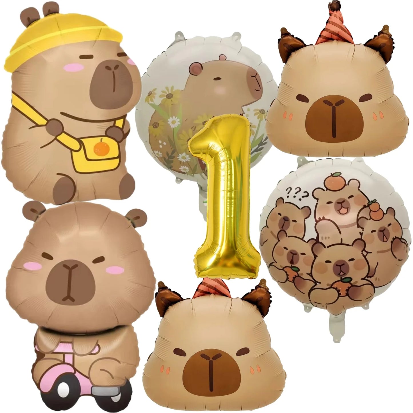Birthday Decoration Capybara Birthday Invitation Card Cup Tablecloth Plate Napkin Poster Baby Shower Birthday Girl Party Favo
