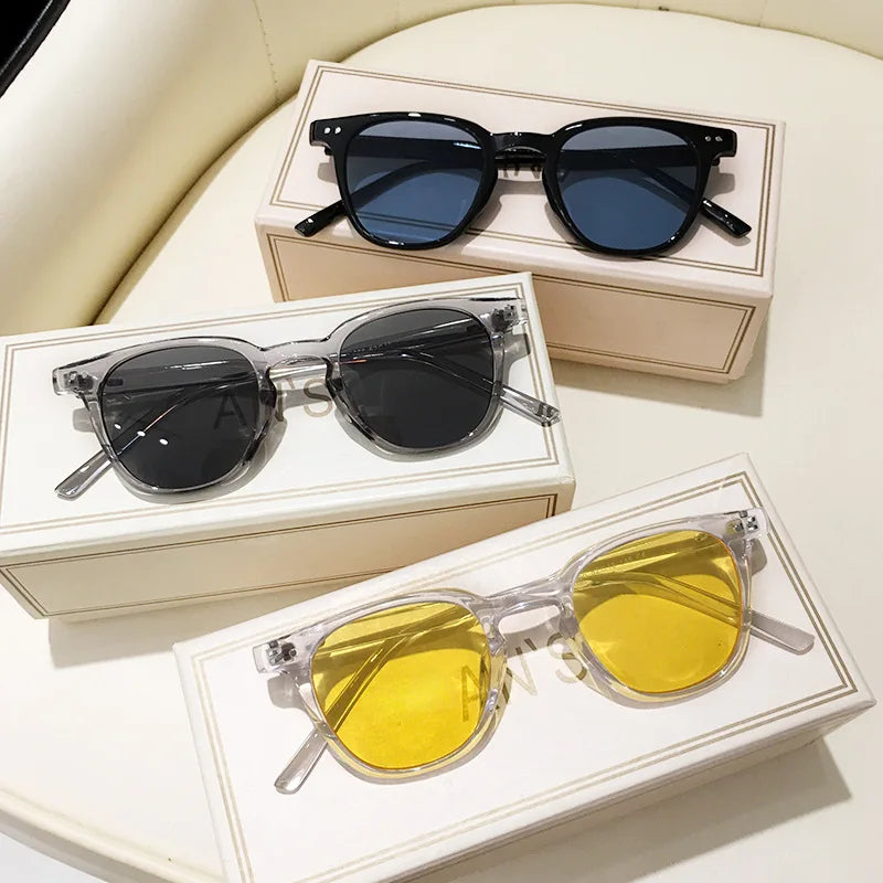 New Vintage Square Sunglasses Women Men Small Round Sun Glasses Female Small Eyewear Sunglasses for Male Female