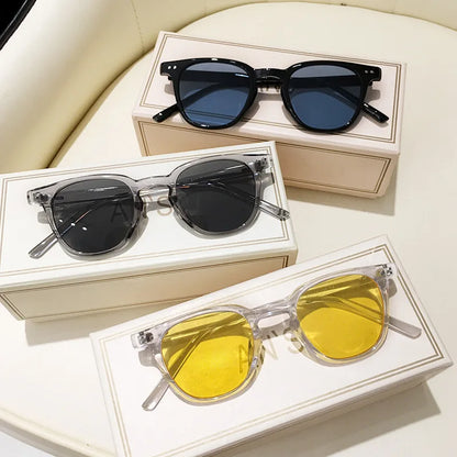 New Vintage Square Sunglasses Women Men Small Round Sun Glasses Female Small Eyewear Sunglasses for Male Female