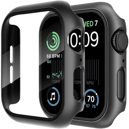 Glass+Cover For Apple Watch Case 11 10 9 8 7 6 SE 5 Accessorie Screen Protector Apple iWatch Serie 44mm 40mm 41mm 45mm 42mm 4