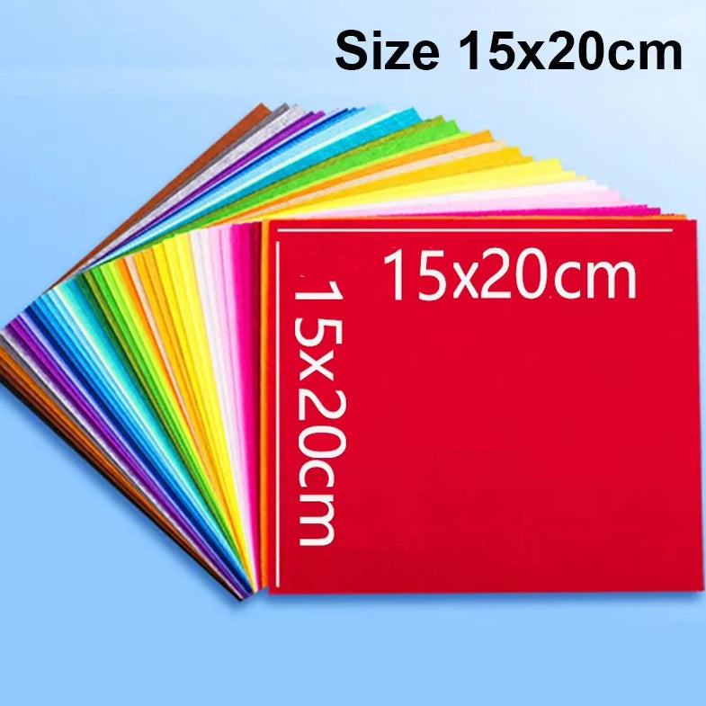 40/20/10Pcs New Felt Fabric Sheet Assorted Color Patchwork Sewing DIY Craft Squares Nonwoven 1mm Thick Handmade Fabric Weavin