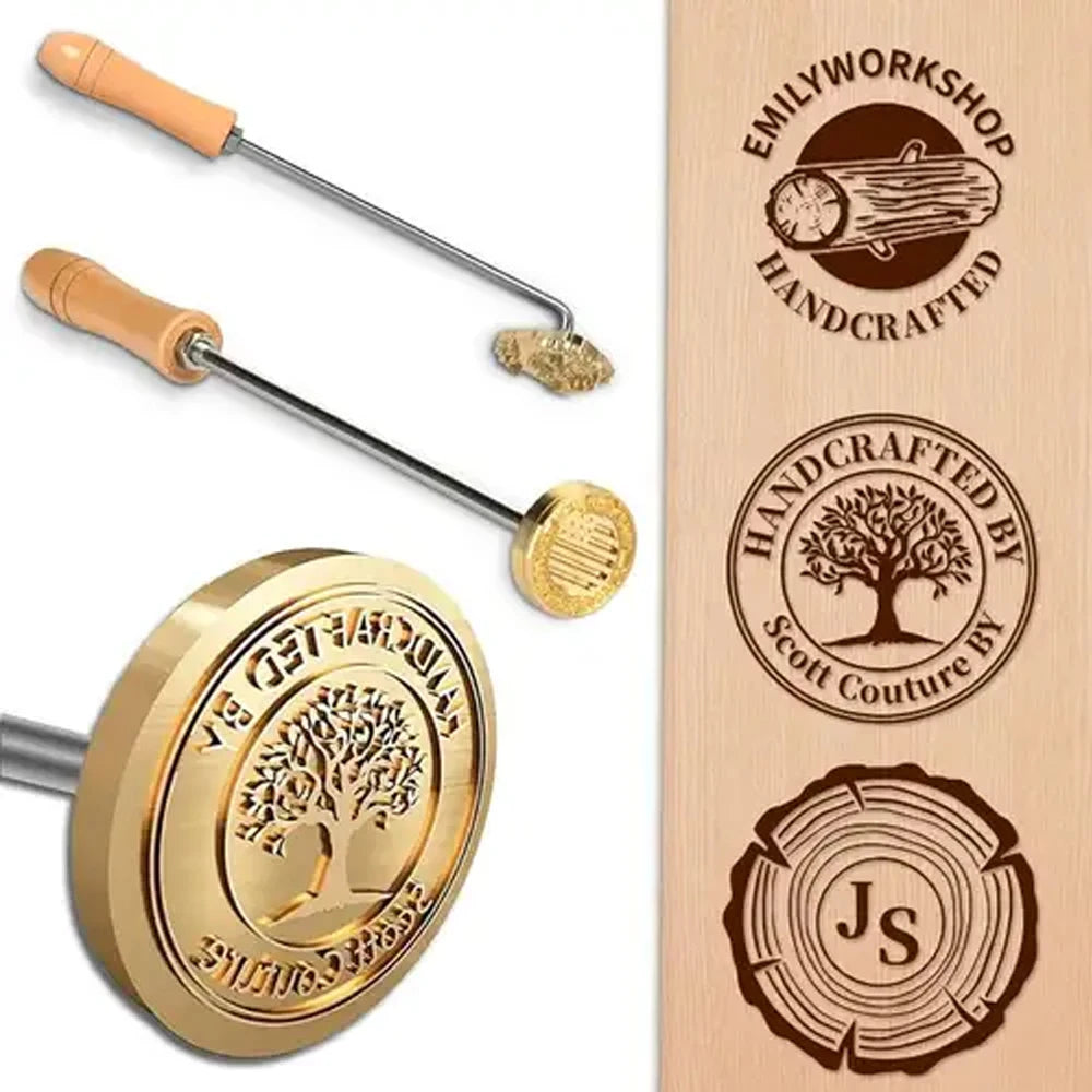 Customize Branding Iron Stamp Leather Stamp LOGO Personalized Heating Brass Embosser Seal Wood Cake Hamburger Craft Handmade 