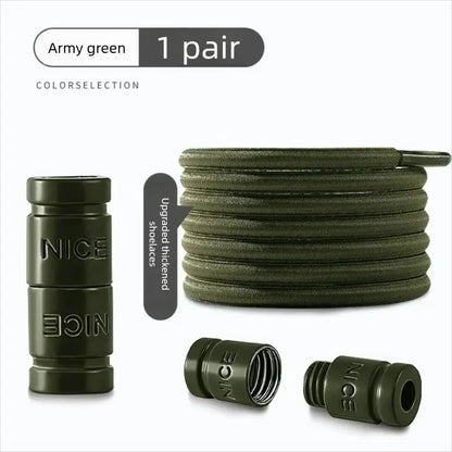 Colorful Metal Lock Sneakers Elastic Shoelaces No Tie Sports Shoe Laces Capsule Lock Stretch Rubber Shoestrings for Easy Wear
