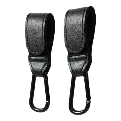 Baby Stroller Hook Fashion PU Leather Adjustable Pram Hook Cart Organizer Diaper Bag Hanger Children Boy Girl Travel Accessor