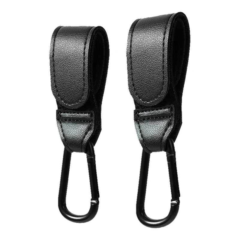 Baby Stroller Hook Fashion PU Leather Adjustable Pram Hook Cart Organizer Diaper Bag Hanger Children Boy Girl Travel Accessor