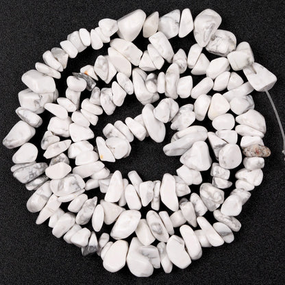 Natural Stone Chips Beads 3-5-8-12mm Irregular Gravel Beads For Jewelry Making Freeform Beads Diy Necklace Bracelet 15'' - Wh