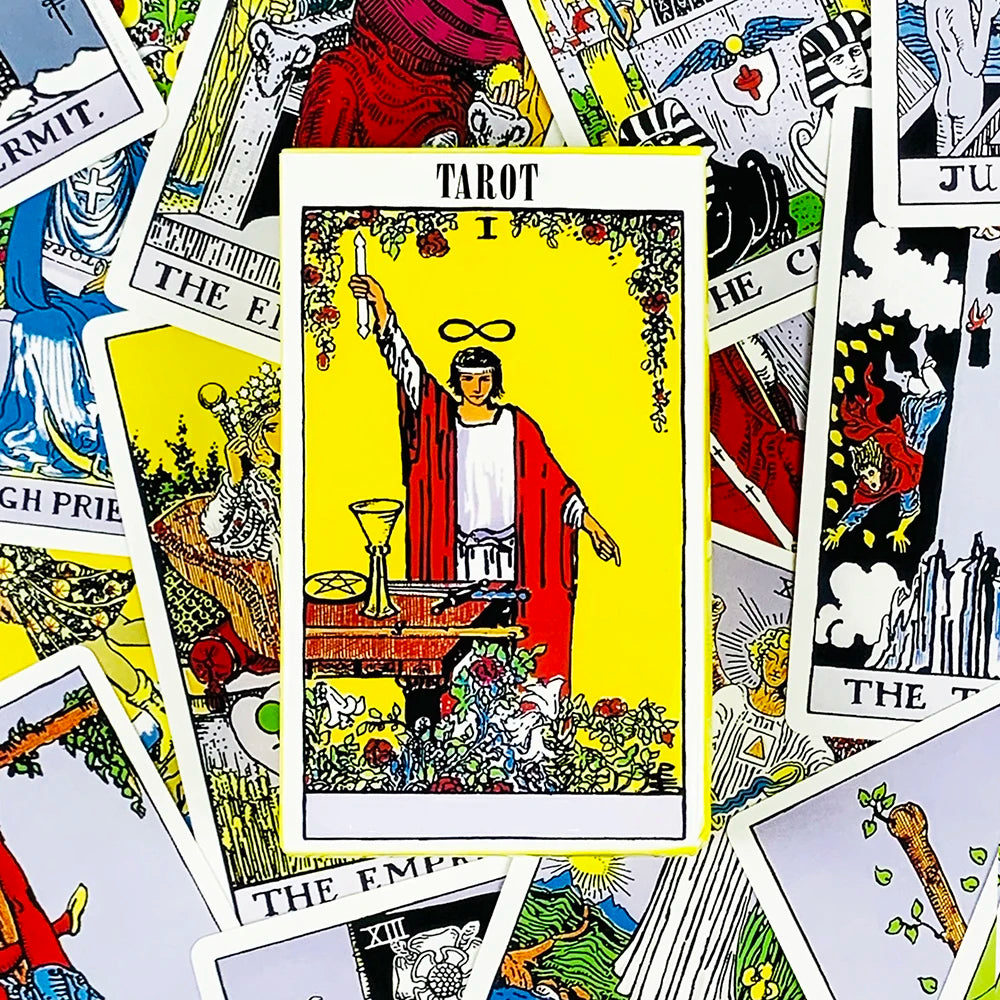 Tarot Cards A 78PCS Tarot Deck English Version Prediction Divination Board Game, Halloween and Christmas Gifts