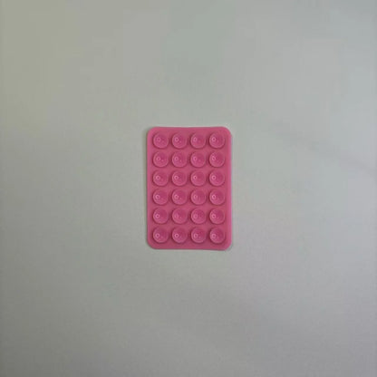 24 Silicone Suction Cups, Black Minimalist Sticker, Anti Slip Phone Case, Portable And Movable Phone Holder, Square Portable 