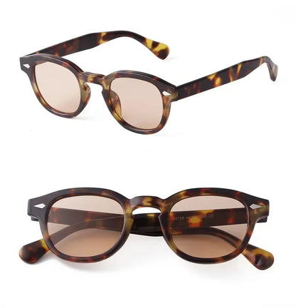 Vintage Fashion Shell Round Sunglasses Women Men 2024 Brand Design Retro Rivet Yellow Blue Lens Square Sun Glasses Female UV4