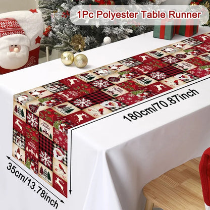 Merry Christmas Santa Claus Table Runner Christmas Decor for Home 2025 Winter Holiday Kitchen Dining Table Decor Navidad Gift