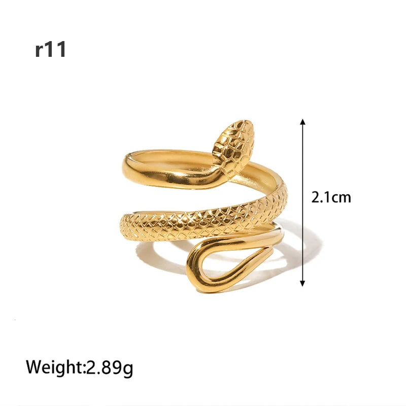 Fashion Simple Stainless Steel Rings For Women Gold Color Smooth Geometric Open Rings Arc Rings Diamonds Jewellery Ring Gift 