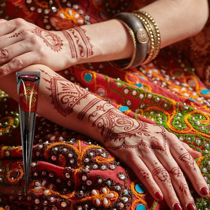 pure natural organic brown henna cream, brown henna tattoo cream, temporary tattoo, henna tattoo cream semi-permanent he
