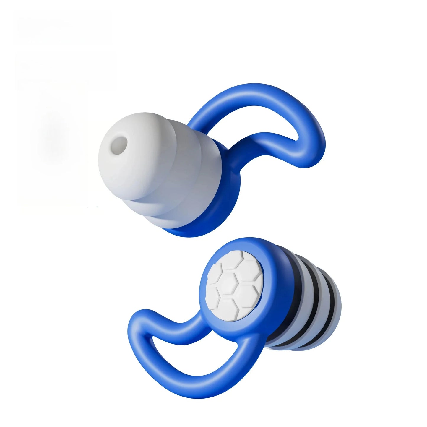 Silicone Noise Cancelling Earplugs Noise Filter Sleep Swimming Waterproof Three Layer Mute Earplugs - Blue