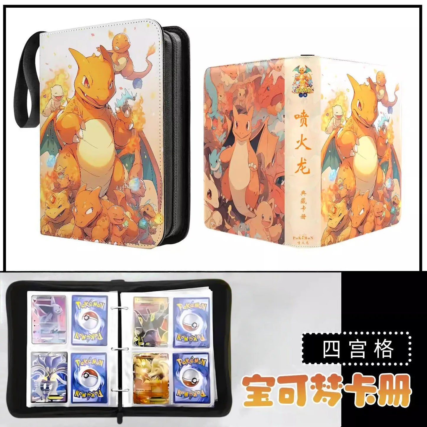 Pokemon Binders 9 Pocket 900 Cards Zipper Toploader Mimikyu Loose Leaf Collectible Card Album Storage Organizer Custom Fans G