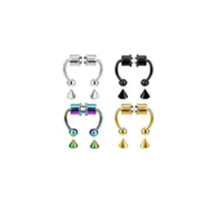 Women Fake Piercing Nose Ring Hoop Septum Non Piercing Nose Clip Rock HipHoop Stainless Steel Magnet Fashion Punk Body Jewelr