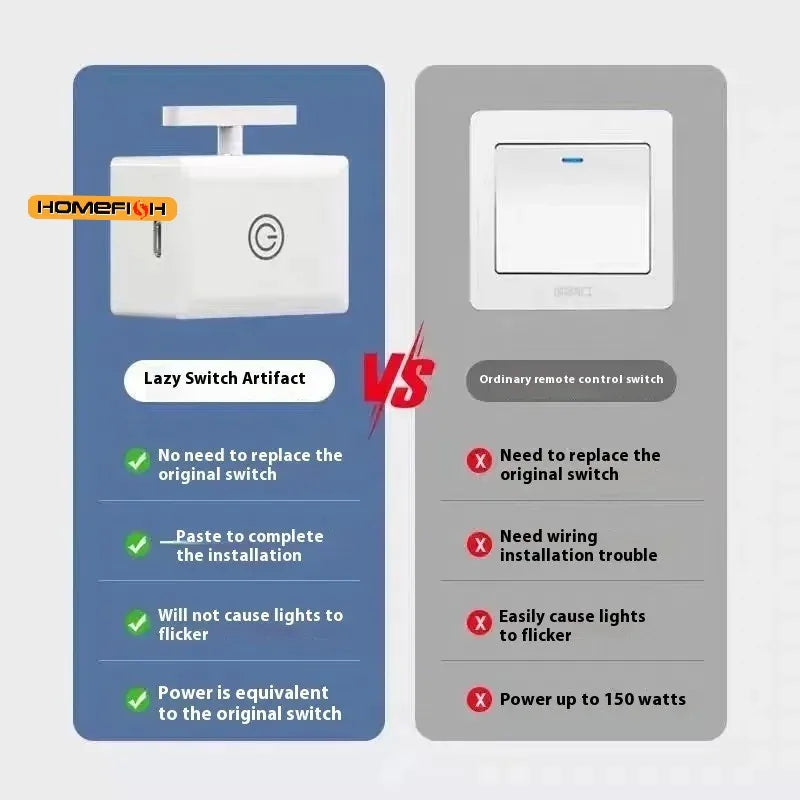 Wireless Control Light Switch Off Tool Automatic Button Pusher Intelligent USB Rechargeable Lazy Remote Control Switch
