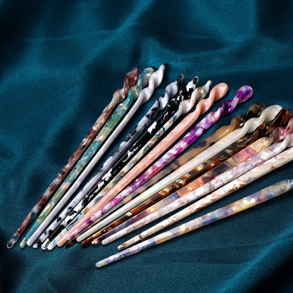 Chinese Style Hair Sticks Vintage Acetate Resin Chopstick Women Hairpins Hair Clip Pin Headwear Wedding Hair Jewelry Accessor