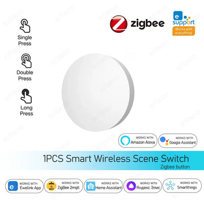 Zigbee Button Smart Wireless Remote Control Scene Switch Battery Powered Automation Scenario Switch For EWelink Devices Z2mqt