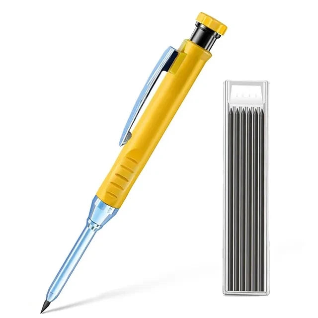 2pcs/set 2.8mm Carpenter Mechanical Pencil with Sharpener for Woodworking Construction Long Head Carpenter Pencil Stationery 