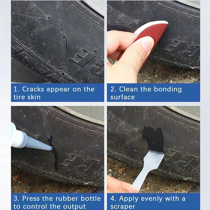1/2Pcs Tire Repair Black Glue Liquid Strong Rubber Wear-resistant Non-corrosive Adhesive Instant Bond Leather