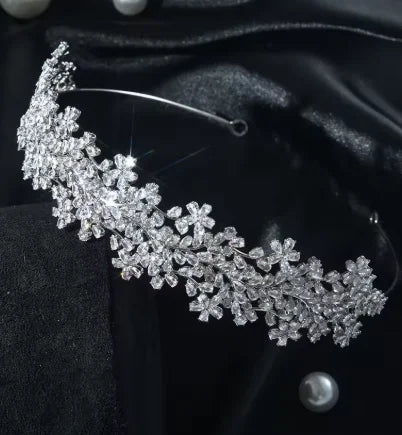 Bridal Hair Jewelry Cubic Zirconia Zircon Tiaras and Crowns Diadem For Brides Women Prom Pageant Headband Wedding Accessories