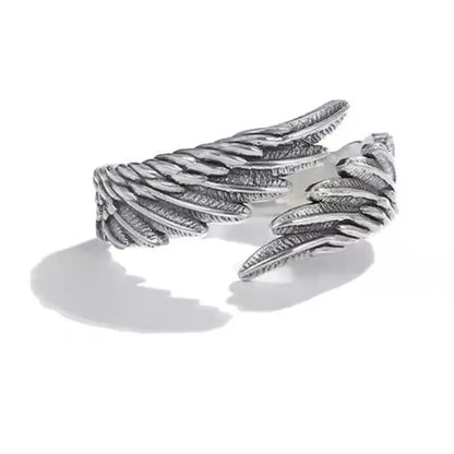 Retro Angel Demon Wings Open Ring for Women Couples Punk Gothic Adjustable Finger Jewelry Accessories Hip Hop Gifts - 991217