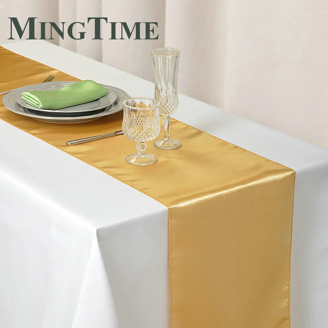 Satin Table Runner 30cm X 275cm Wedding Party Supply Christmas Home Modern Coffee Dining Luxury Table Decoration 12" X 108" -