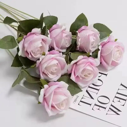 1/5/10/20pcs Roses Artificial Flowers Rose Flower Branch Artificial Red Roses Realistic Fake Rose for Wedding Home Decor