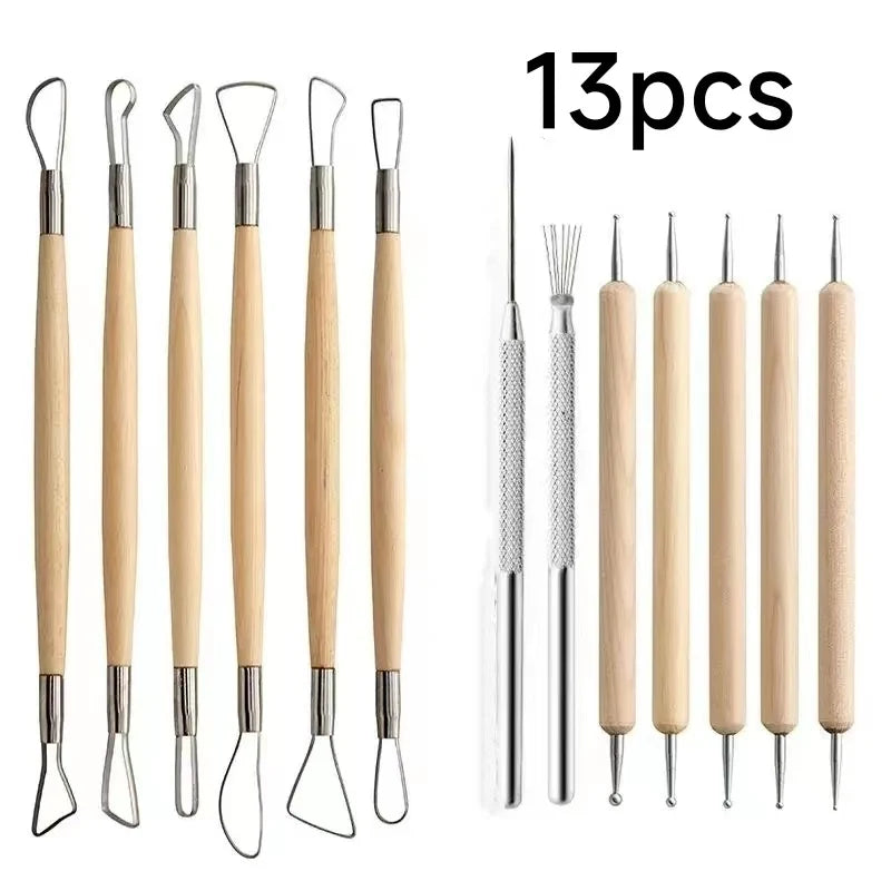 Pottery Clay Sculpting Tools Kit 8-61 Pcs/Set, Ceramic Wax Clays Carving Tools for Art Craft Pottery Sculpting Modeling Tool 
