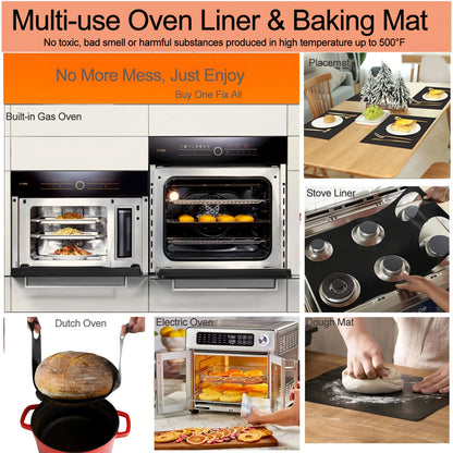 Oven Bottom Liners Non Stick Barbecue Grill Mats Reusable Kitchen Toaster Liner Air Fryer Cooking Heat Resistant Baking Paper