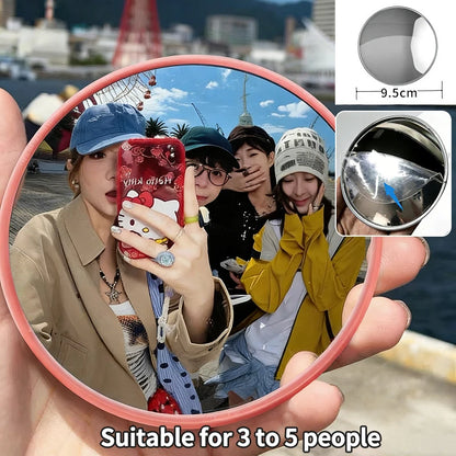 Round Convex Mirror Travel Selfie Photo Props High-definition Mirror Portable Makeup Mirror Handheld Photography Mirrors