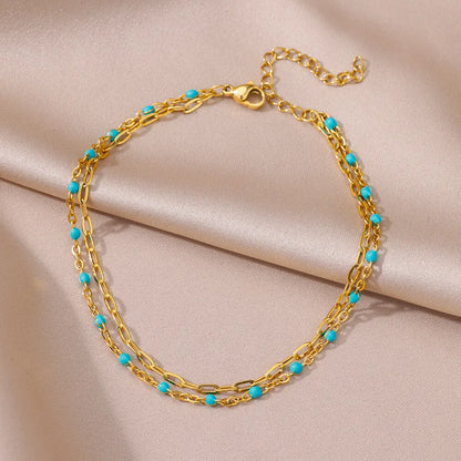 Anklets for Women Summer Beach Accessories Stainless Steel Imitation Pearl Chain Anklet Gold Color Leg Bracelets Bodychain Gi