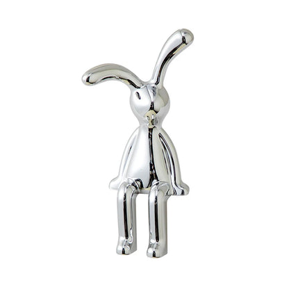 Cartoon Animal Rabbit Car Interior Center Console Decoration Personality Dining Table Desk Creative Props Accessories - B