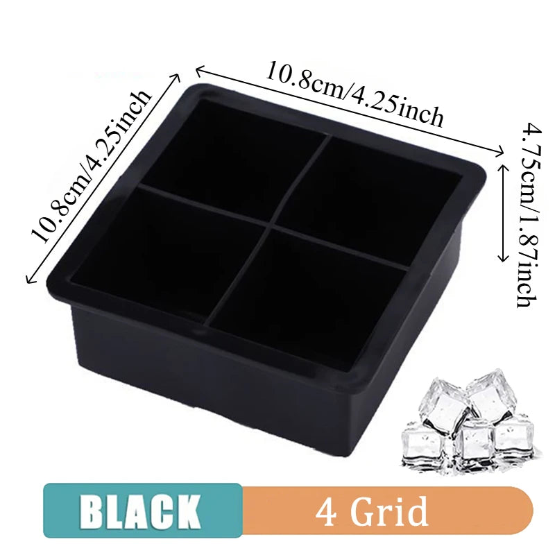 4/6/8/15Grids Silicone Ice Cube Molds Spherical Ice Molds Reusable Whiskey Ice Cube Molds Cocktail Freezer DIY Homemade Barwa