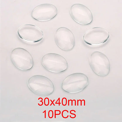 1pack Oval Round Glass Cabochon 30x40mm 6mm 8mm 10mm 12mm 18mm 20mm 25mm 30mm Transparent Clear Flatback Cameo Jewelry Making