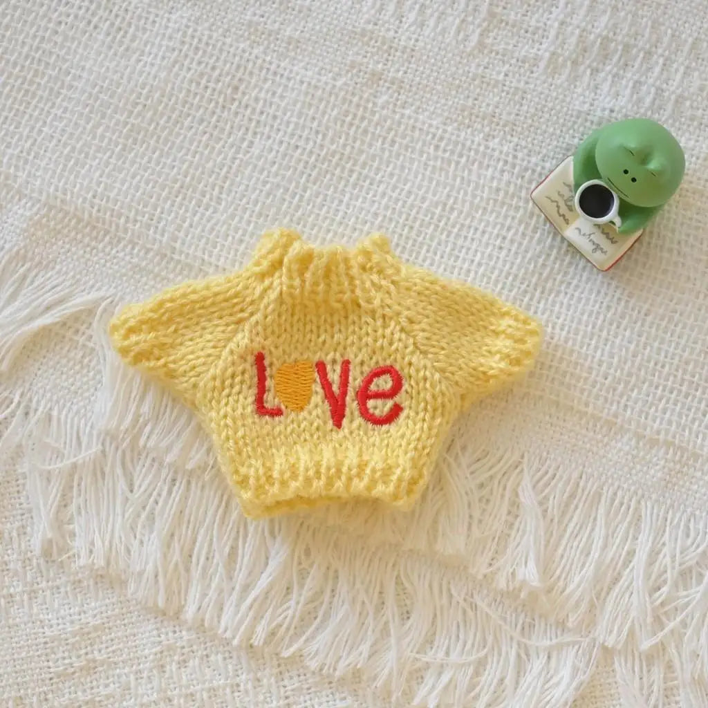17cm Cute Mini Plush Doll'S Clothes Outfit Accessories For Korea Kpop Exo Labubu Idol Dolls Christmas Knitted Sweater Kid Gif