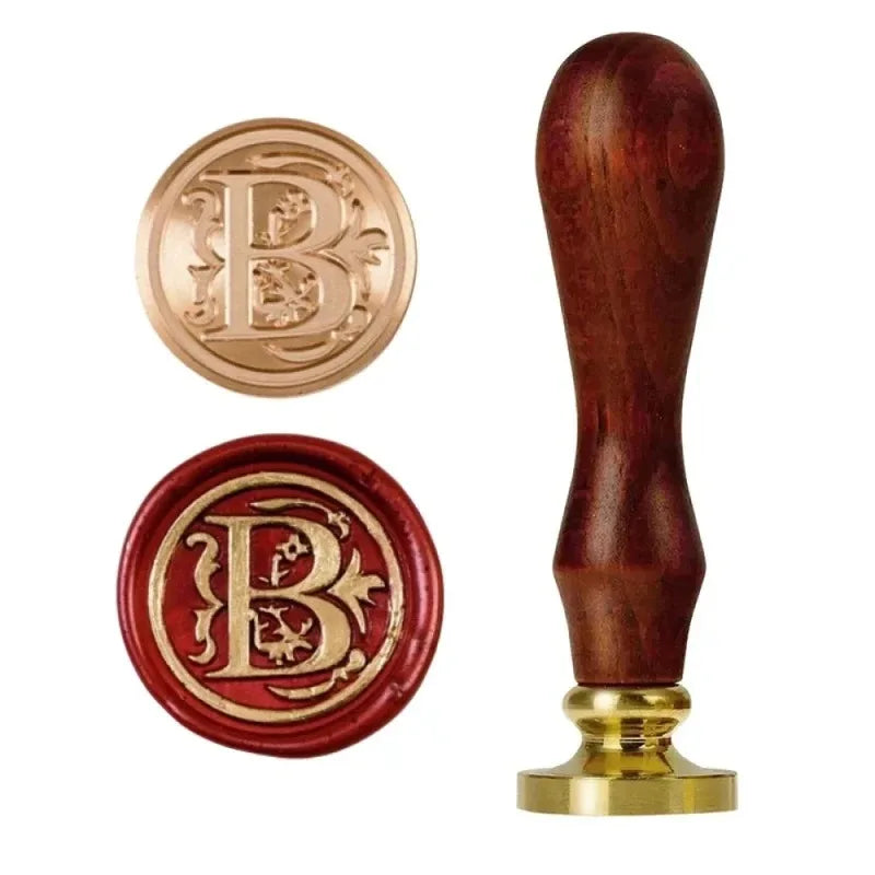 1set 26 Letter A-Z Wax Seal Stamp with wooden handle, Wax Seal Paint Copper Head for Envelope Gift Invitation Card Sticker