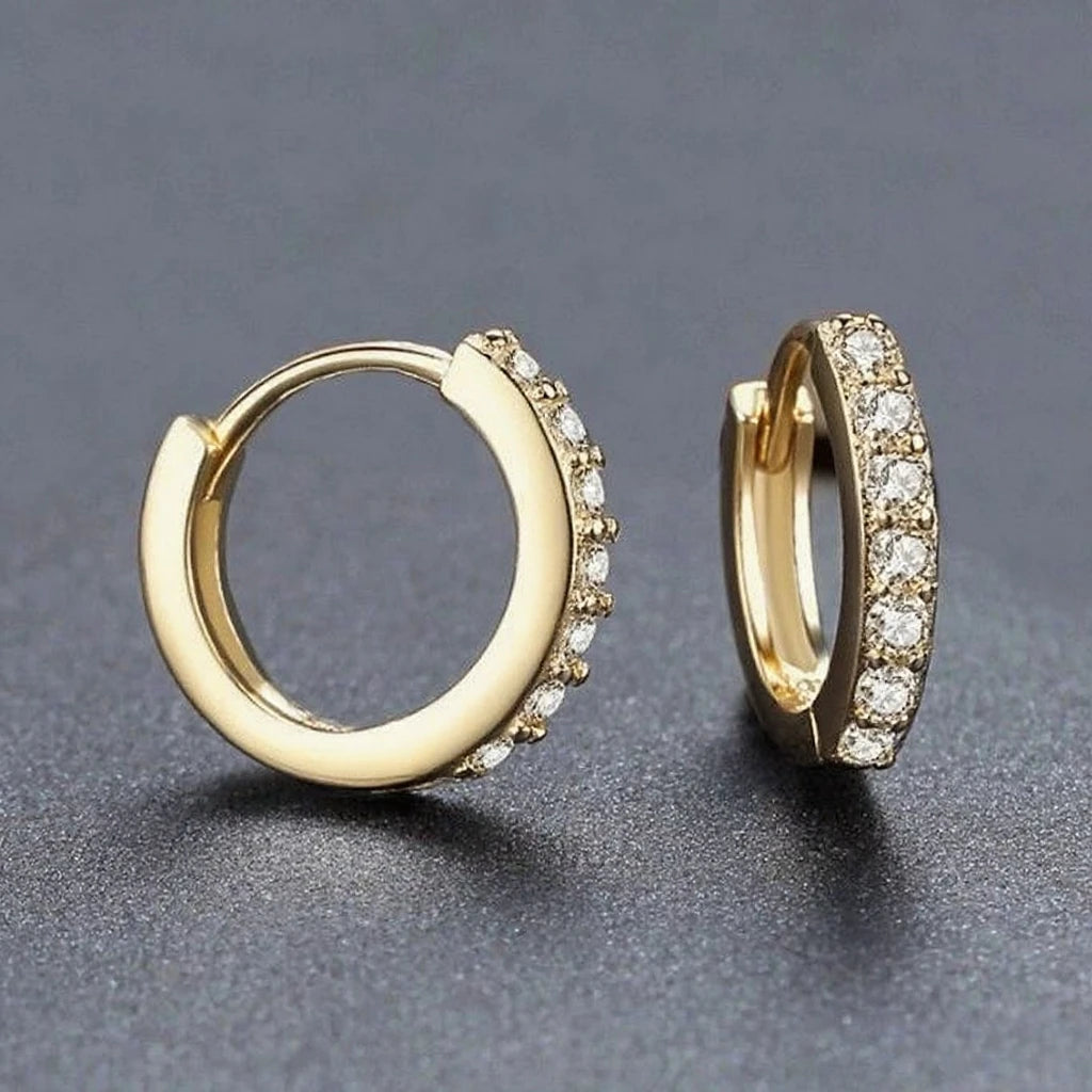 925 Sterling Silver Shining Zircon Earrings for Women Vintage Simple Round Circle Hoop Earrings Designer Party Jewelry Gifts 