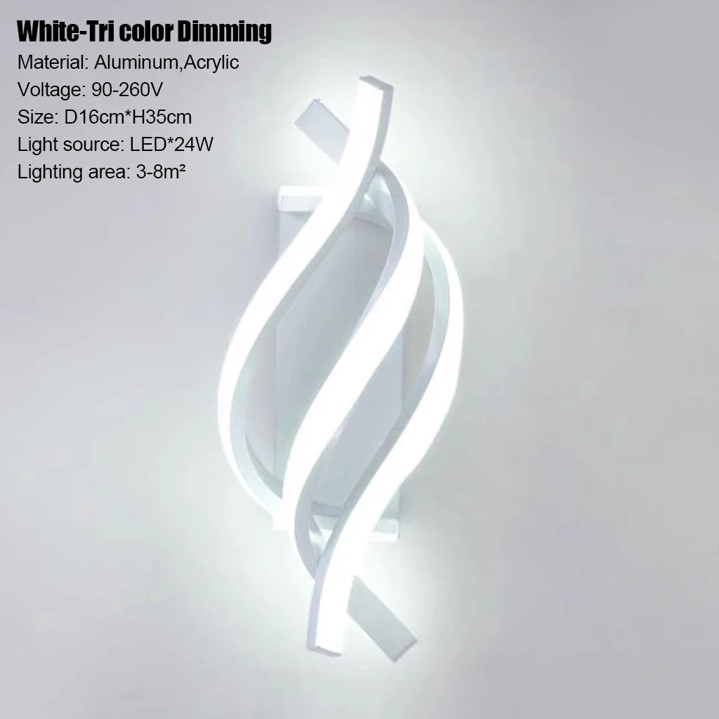 Modern 3 colors LED Wall Lamp Minimalist Black White Line Decor Lights For Bedroom Bedside Backwall Stairway Aisle Illuminati