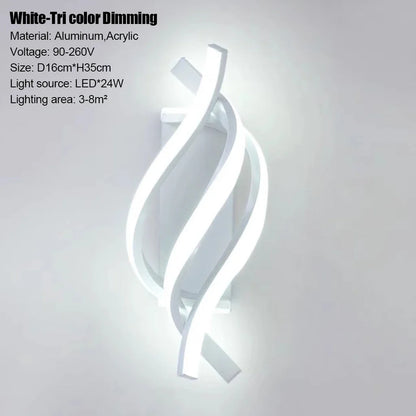 Modern 3 colors LED Wall Lamp Minimalist Black White Line Decor Lights For Bedroom Bedside Backwall Stairway Aisle Illuminati