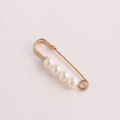 Women New Cute Imitation Pearl Rhinestone Brooch Anti-lighting Skirt Waist Pin Fashion Jewelry Accessories Gifts - 3.8CM 2205