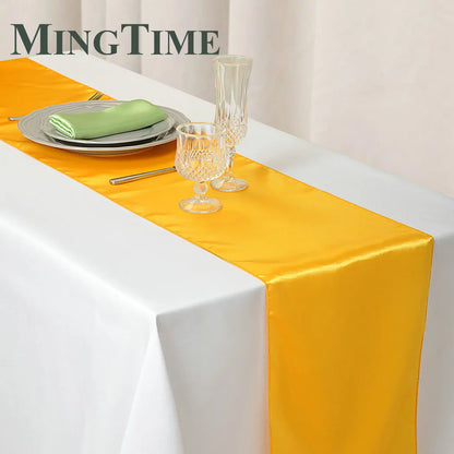 Satin Table Runner 30cm X 275cm Wedding Party Supply Christmas Home Modern Coffee Dining Luxury Table Decoration 12" X 108" -