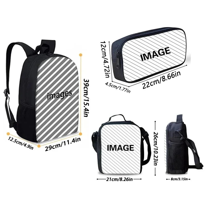 Child School Cool Game NinjagoS-Backpack with Lunch Bags ,Pencil Bags ,School Bags for Boys Girls Best Gift