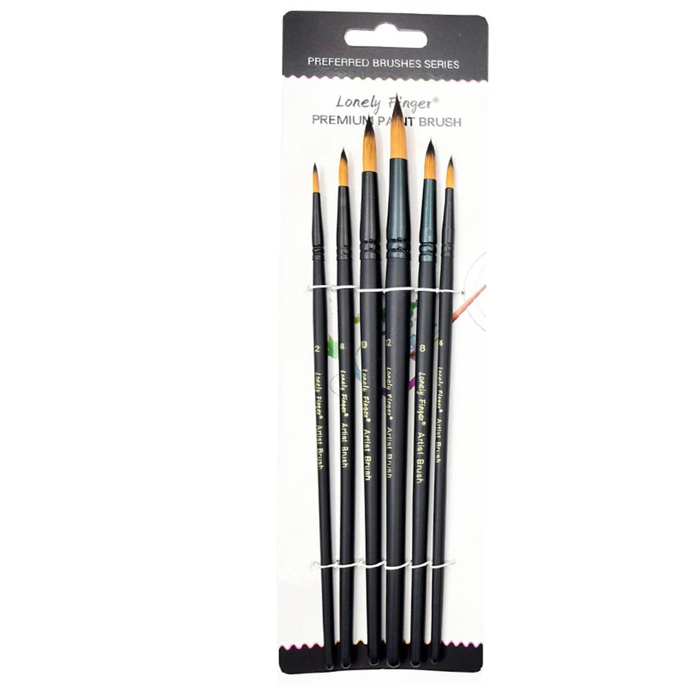 6pcs Artist Paint Brushes Set Artist Paintbrushes For Acrylic Oil Watercolor Acrylic Painting For Body Face Rock Canvas - 6pc