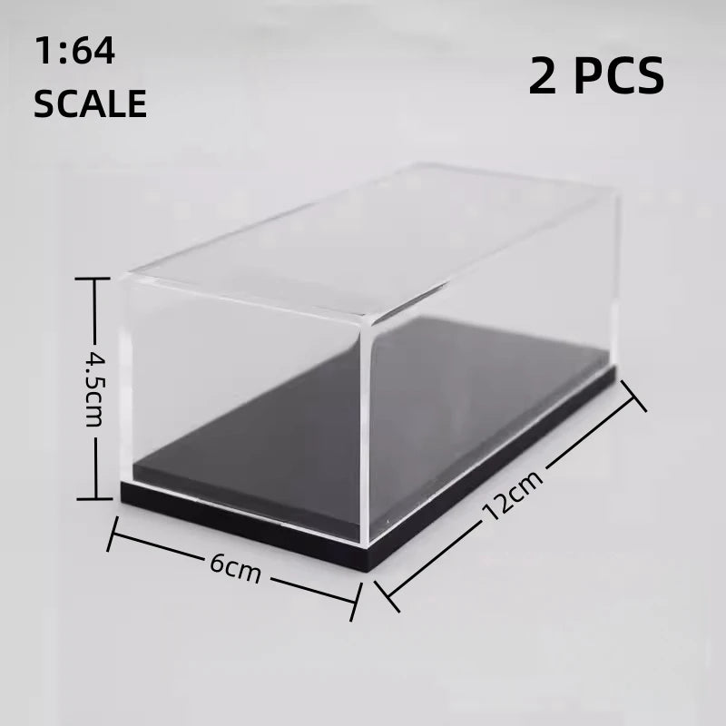 Scale 1/64 1/43 1/32 1/24 1/18 Clear Acrylic Display Box Case for Car Model Dust Cover Pre Made Box Diecast Professional Stor