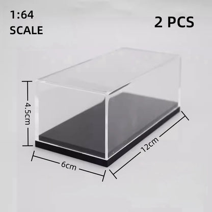 Scale 1/64 1/43 1/32 1/24 1/18 Clear Acrylic Display Box Case for Car Model Dust Cover Pre Made Box Diecast Professional Stor